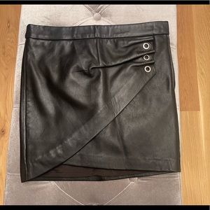 Maje black leather mini skirt size 34